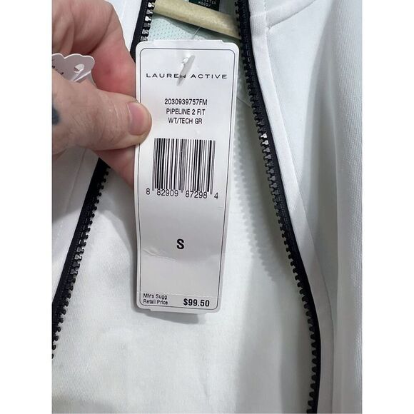 LRL Lauren active vest, green & white, hooded size small. New with tags - Picture 5 of 9